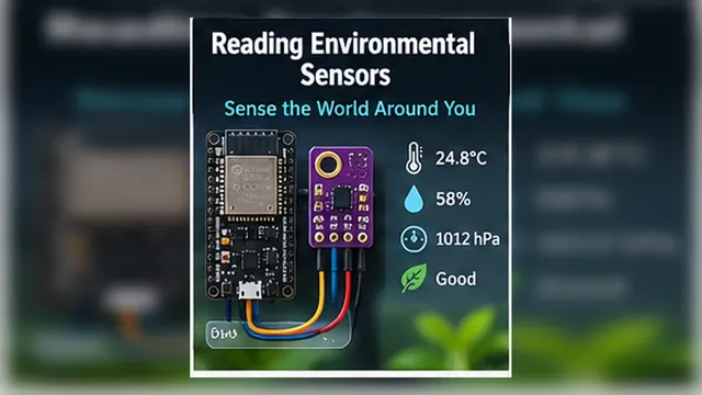 ESP32 environmental sensors guide with sensor modules on a workbench