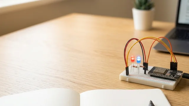 Blink an LED with ESP32 guide illustration
