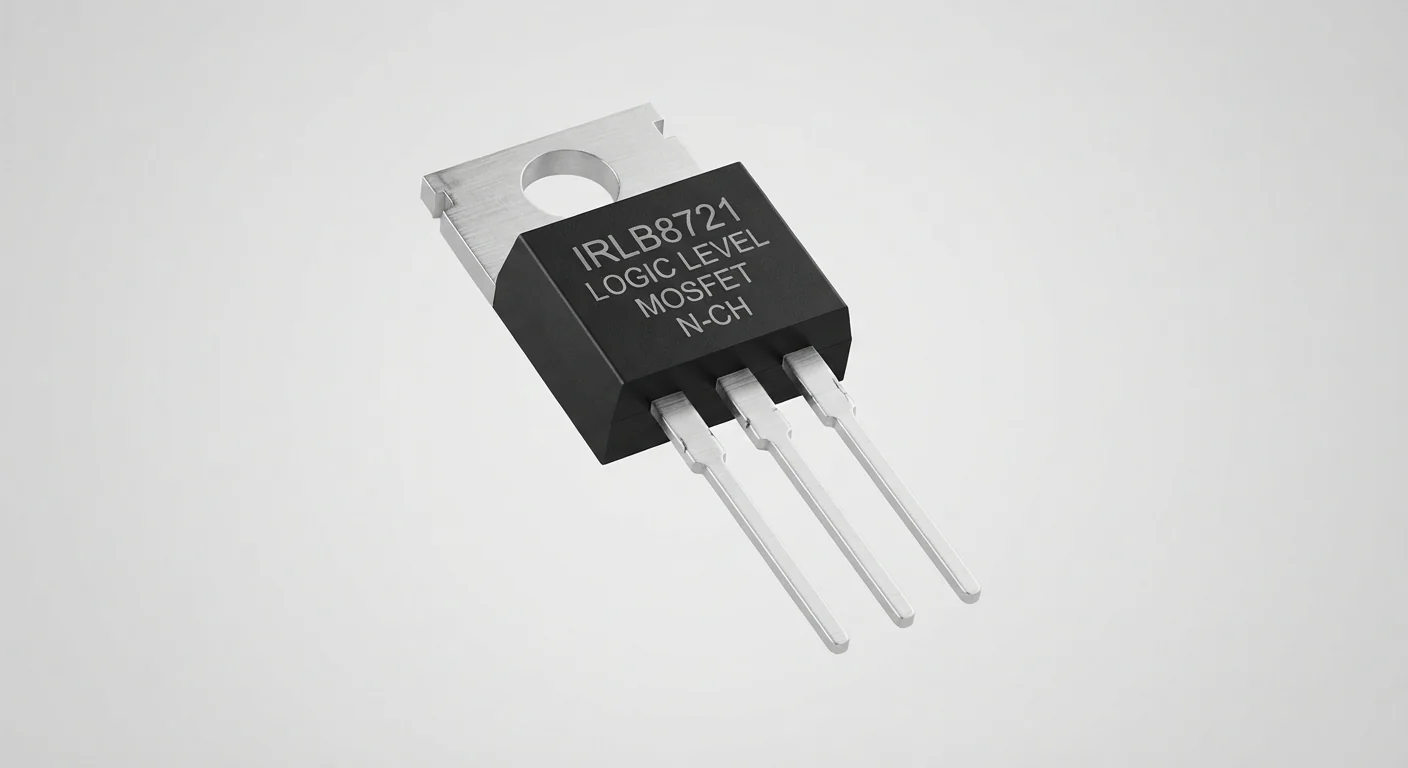 Product-style illustration of IRLB8721 MOSFET; not a verified physical pin layout