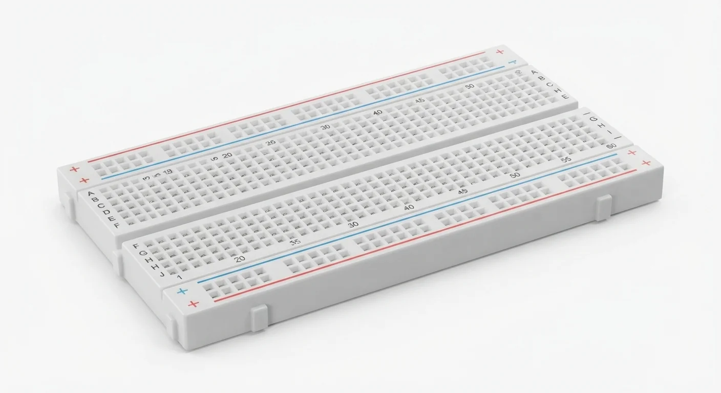 Product-style illustration of Solderless Breadboard; not a verified physical pin layout