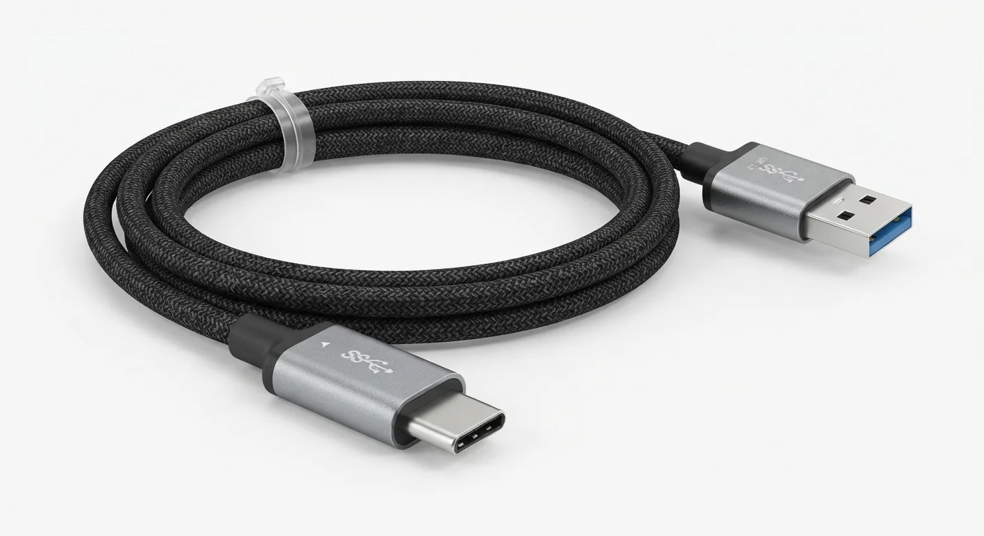 Product-style illustration of USB-A to USB-C Cable; not a verified physical pin layout