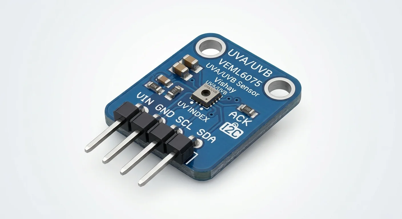 Product-style illustration of VEML6075 UV Sensor; not a verified physical pin layout